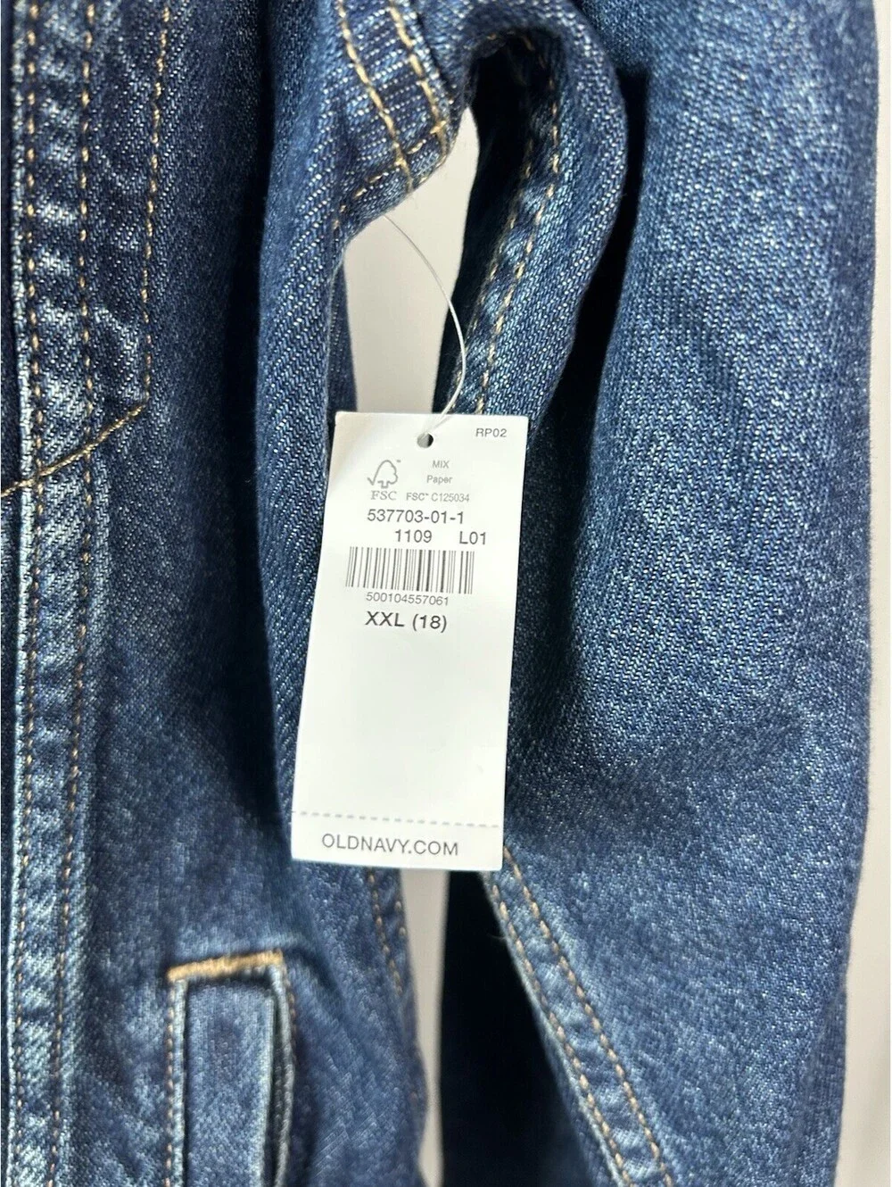 Old Navy Denim Jacket Built in Tough Youth Size 2XL (18) NWT